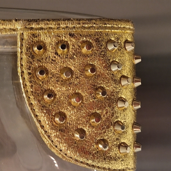 PVC Transparent Crossbody or Wristlet Bag, Gold, 2 Piece - Picture 9 of 16